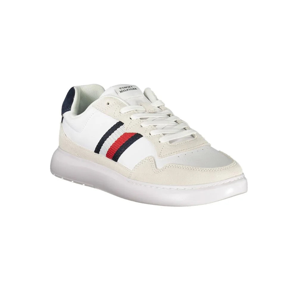 Tommy Hilfiger White Leather Men Sneaker - Sneakers
