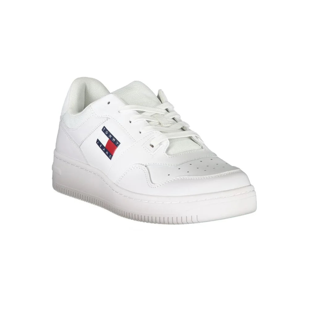 Tommy Hilfiger White Leather Men Sneaker - Sneakers