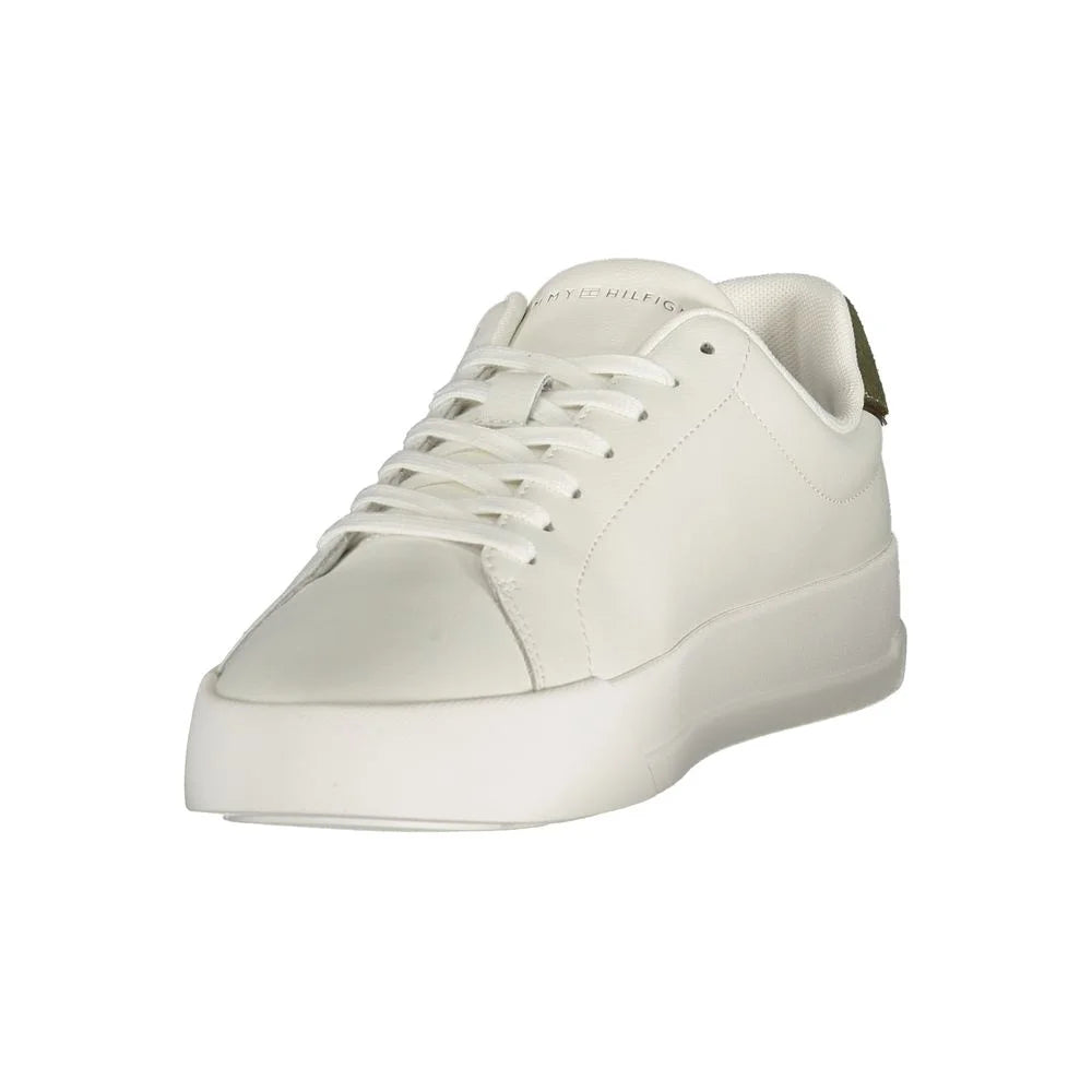 Tommy Hilfiger White Leather Men Sneaker - Sneakers