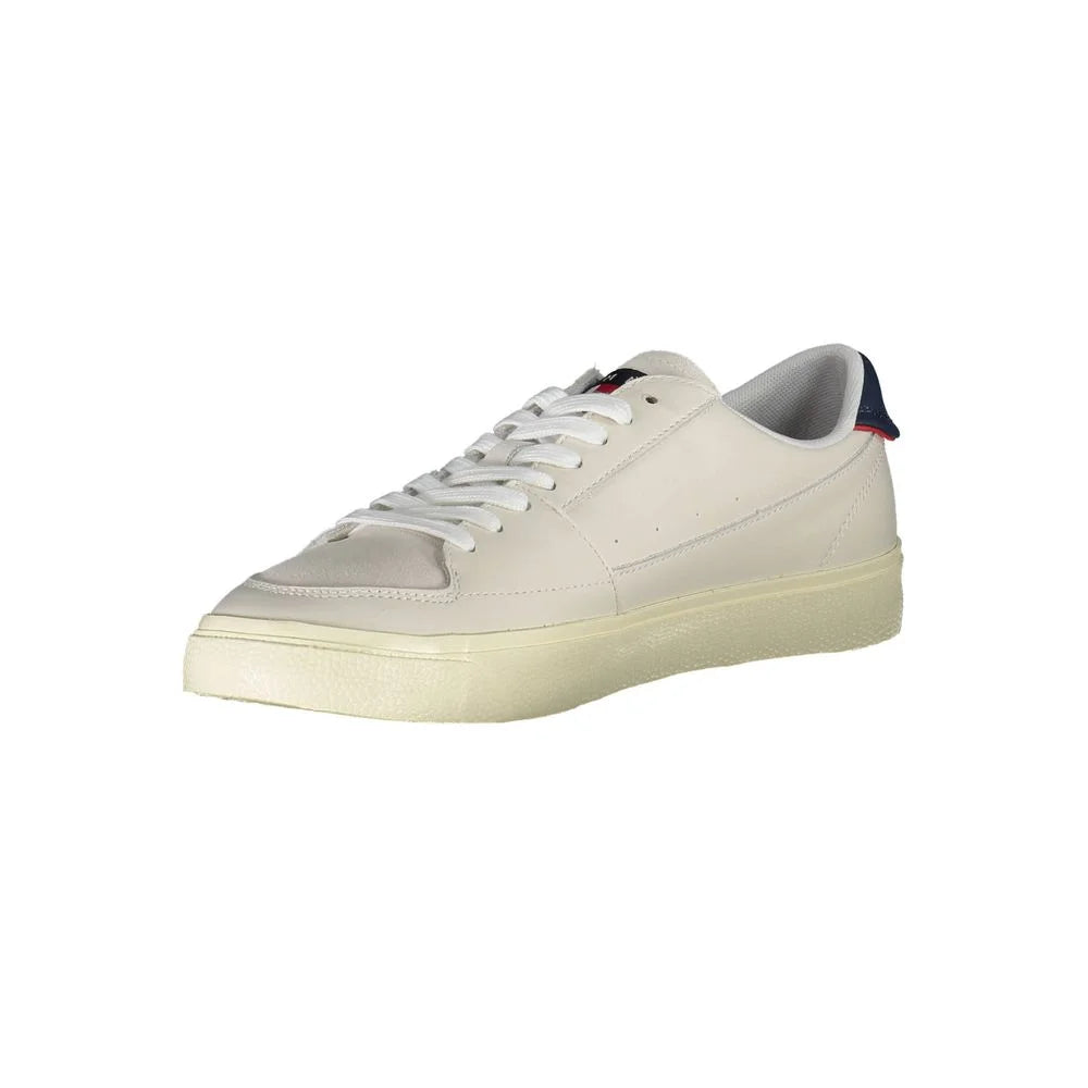 Tommy Hilfiger White Leather Men Sneaker - Sneakers