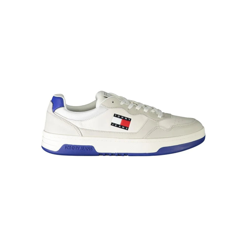 Tommy Hilfiger White Leather Men Sneaker - Sneakers