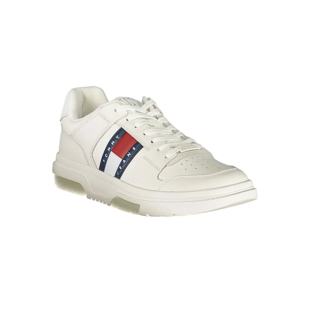 Tommy Hilfiger White Leather Men Sneaker - Sneakers