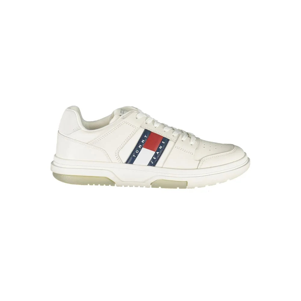 Tommy Hilfiger White Leather Men Sneaker - Sneakers