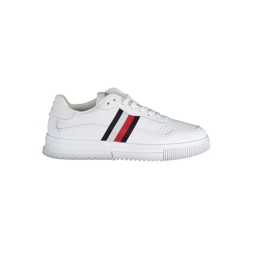 Tommy Hilfiger White Leather Men Sneaker - Sneakers