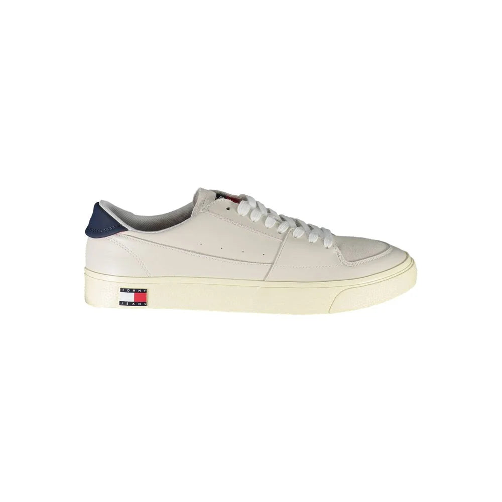 Tommy Hilfiger White Leather Men Sneaker - Sneakers