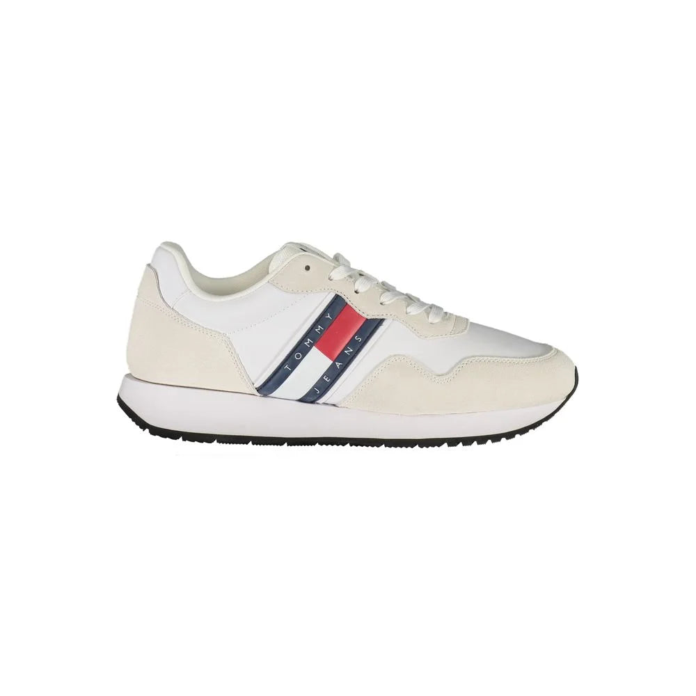 Tommy Hilfiger White Leather Men Sneaker - Sneakers