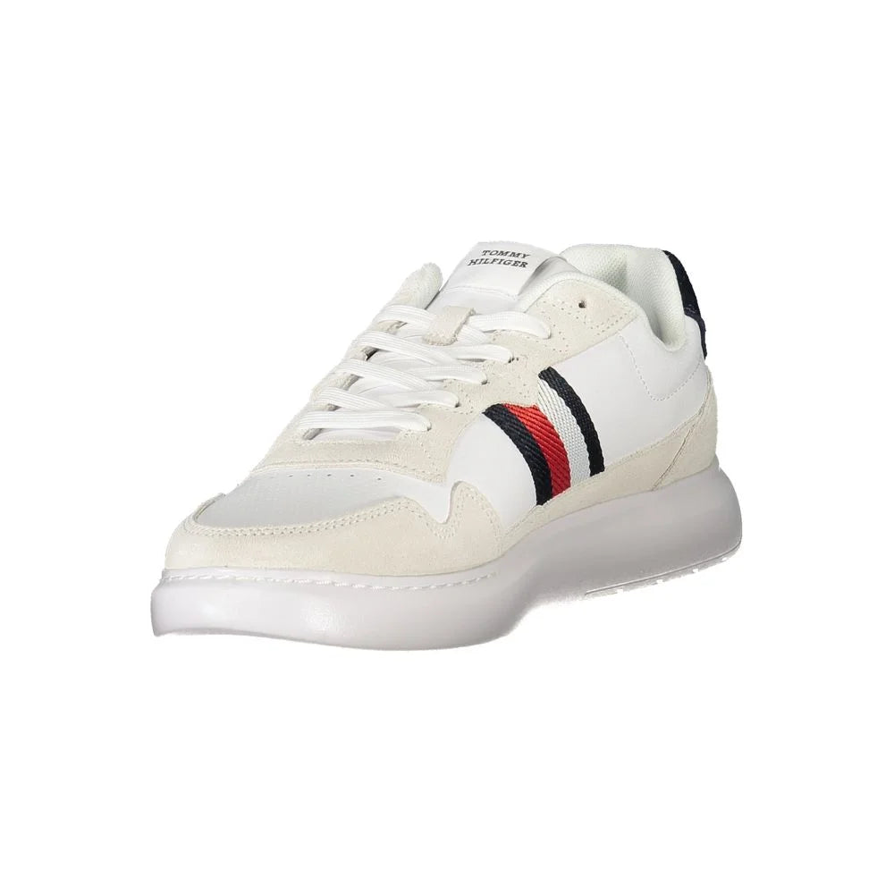 Tommy Hilfiger White Leather Men Sneaker - Sneakers