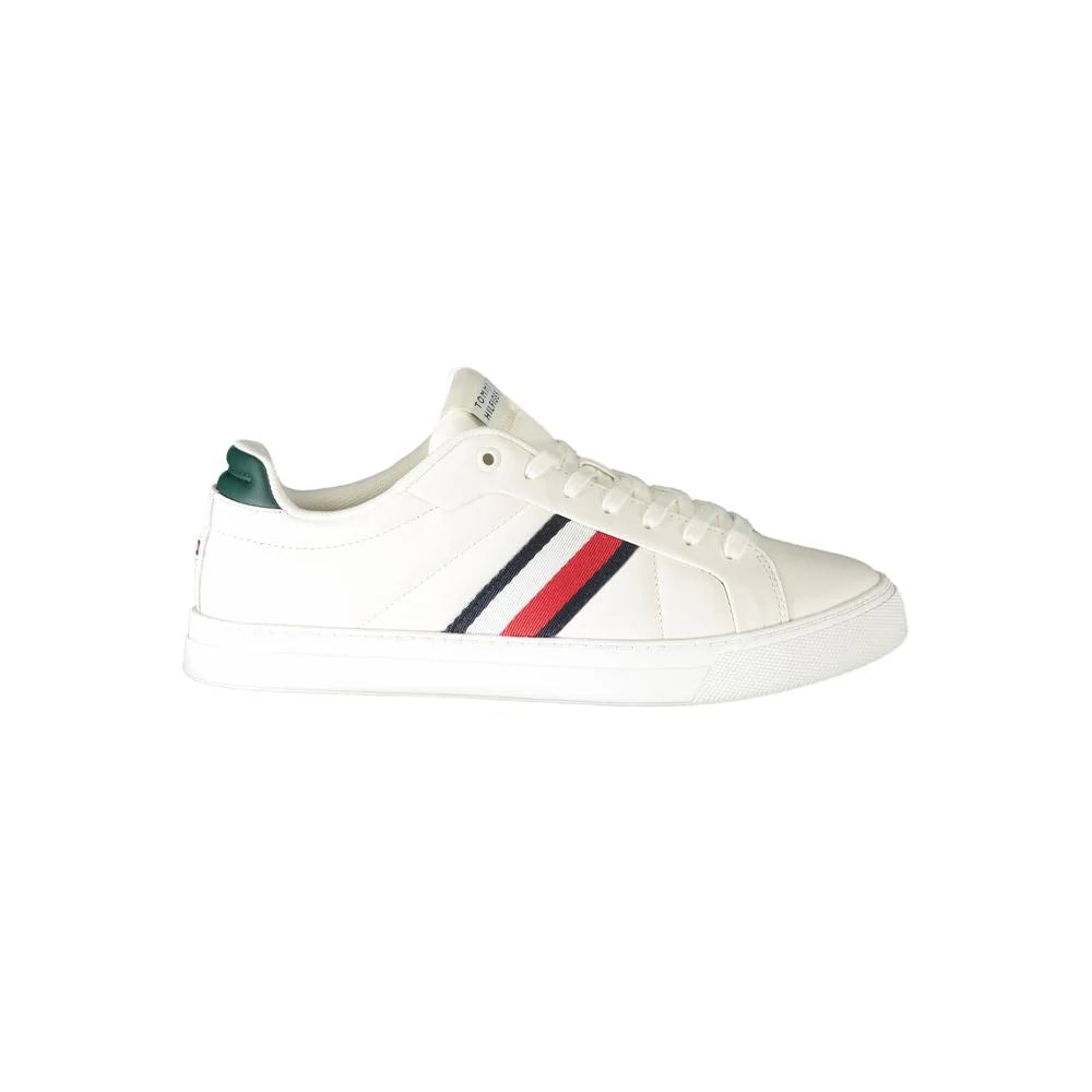 Tommy Hilfiger White Leather Men Sneaker - Sneakers
