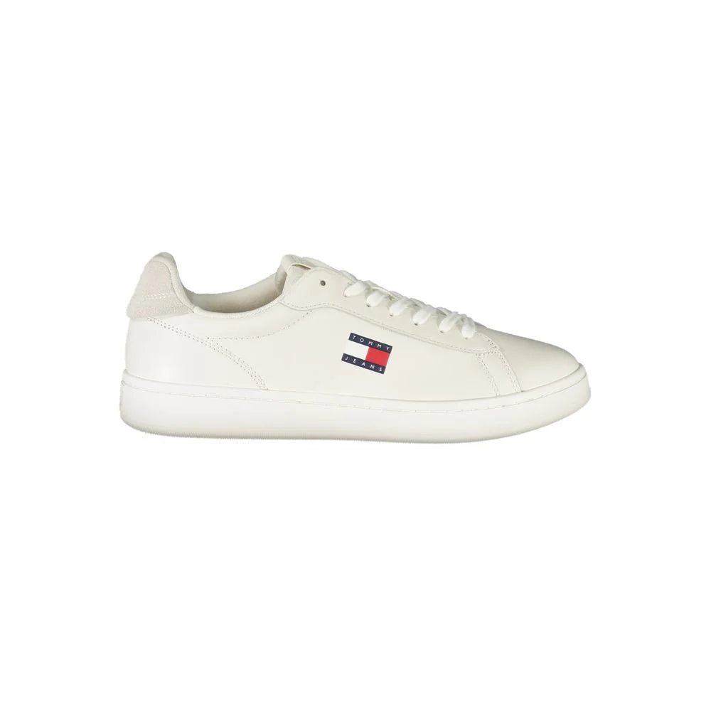 Tommy Hilfiger White Leather Men Sneaker - Sneakers