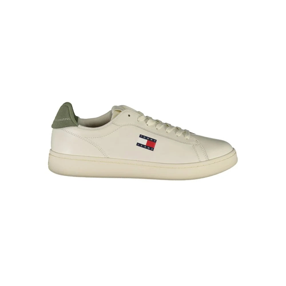 Tommy Hilfiger White Leather Men Sneaker - Sneakers