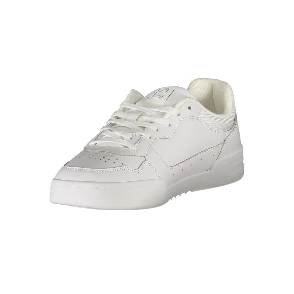 Tommy Hilfiger White Leather Mens Sneaker - Sneakers