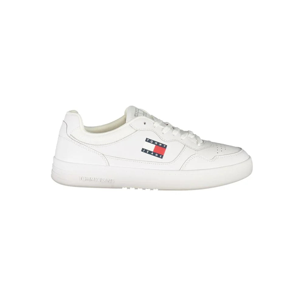 Tommy Hilfiger White Leather Mens Sneaker - Sneakers