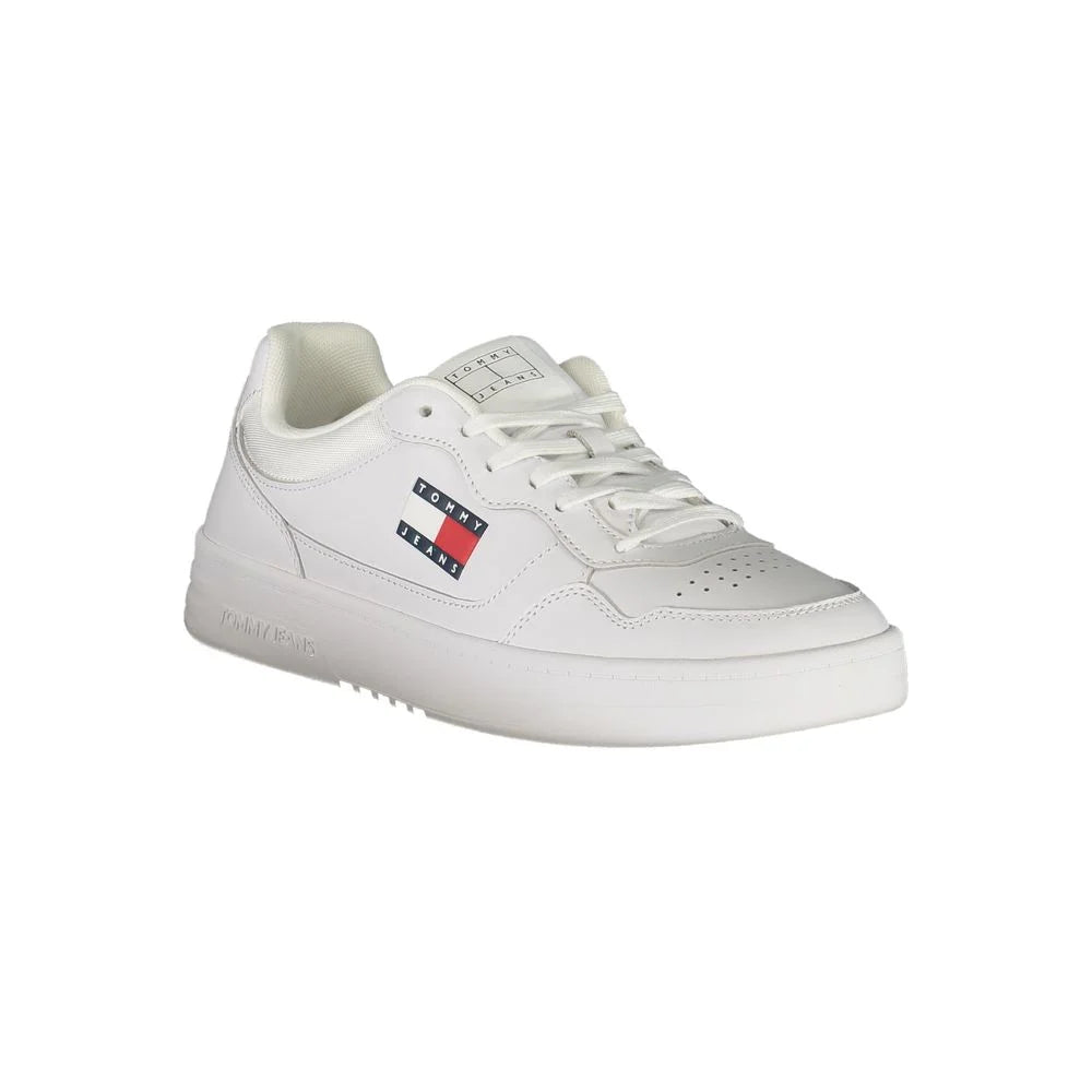 Tommy Hilfiger White Leather Mens Sneaker - Sneakers