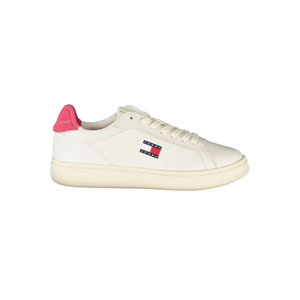 Tommy Hilfiger White Leather Women Sneaker - Sneakers