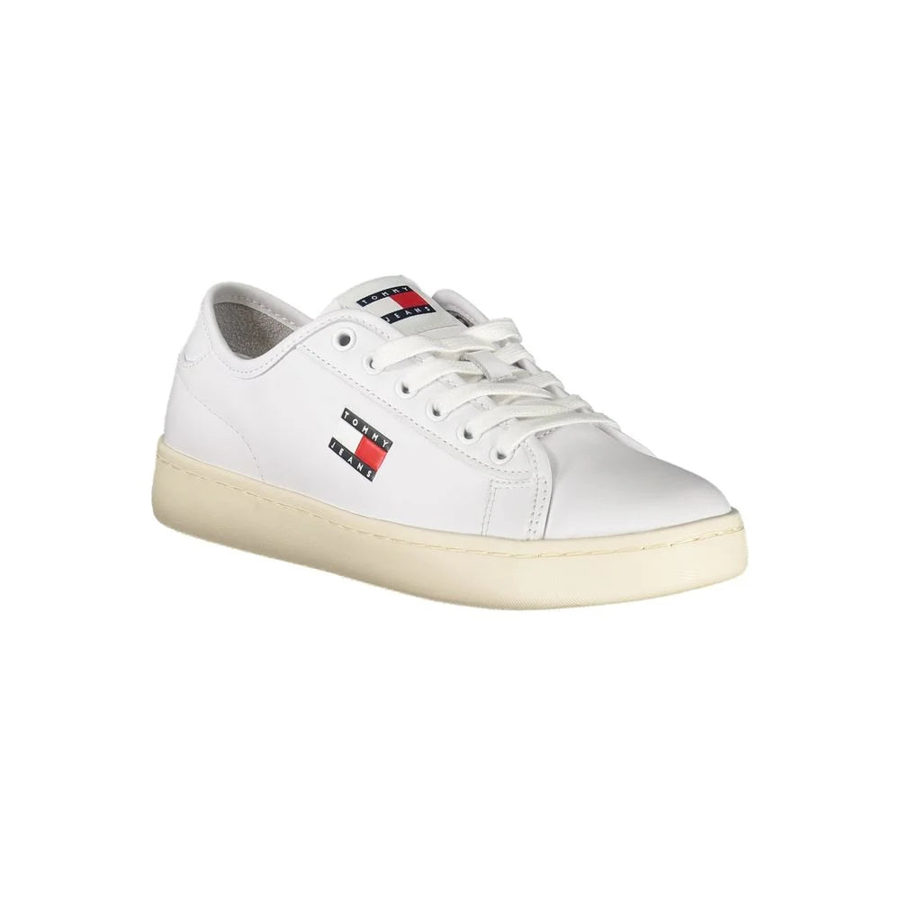 Tommy Hilfiger White Leather Women Sneaker - Sneakers