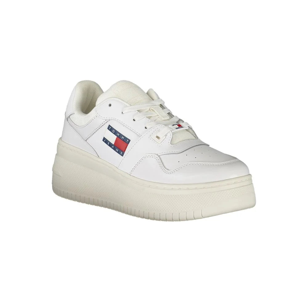 Tommy Hilfiger White Leather Women Sneaker - Sneakers