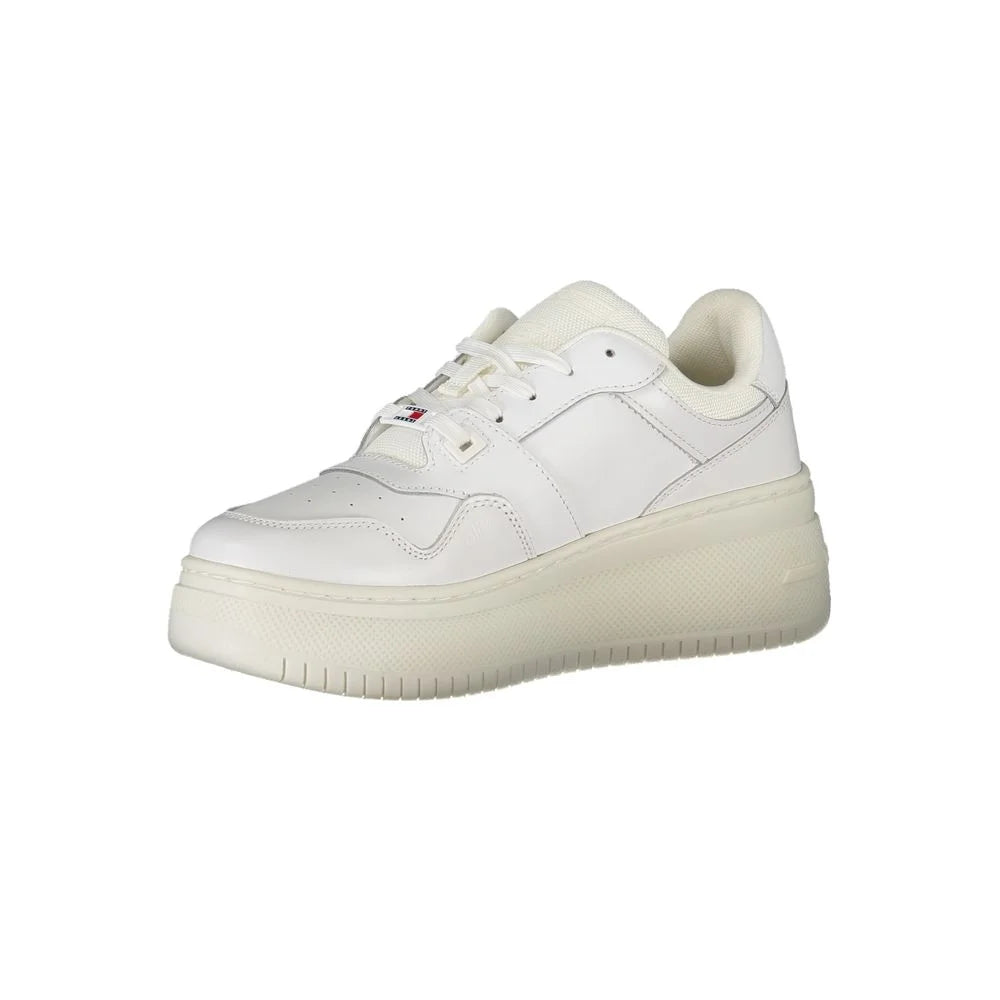 Tommy Hilfiger White Leather Women Sneaker - Sneakers