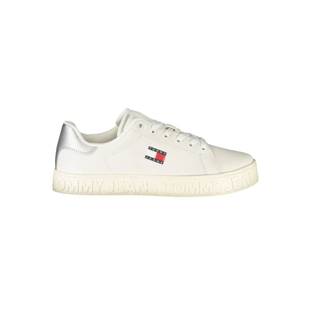 Tommy Hilfiger White Leather Women Sneaker - Sneakers