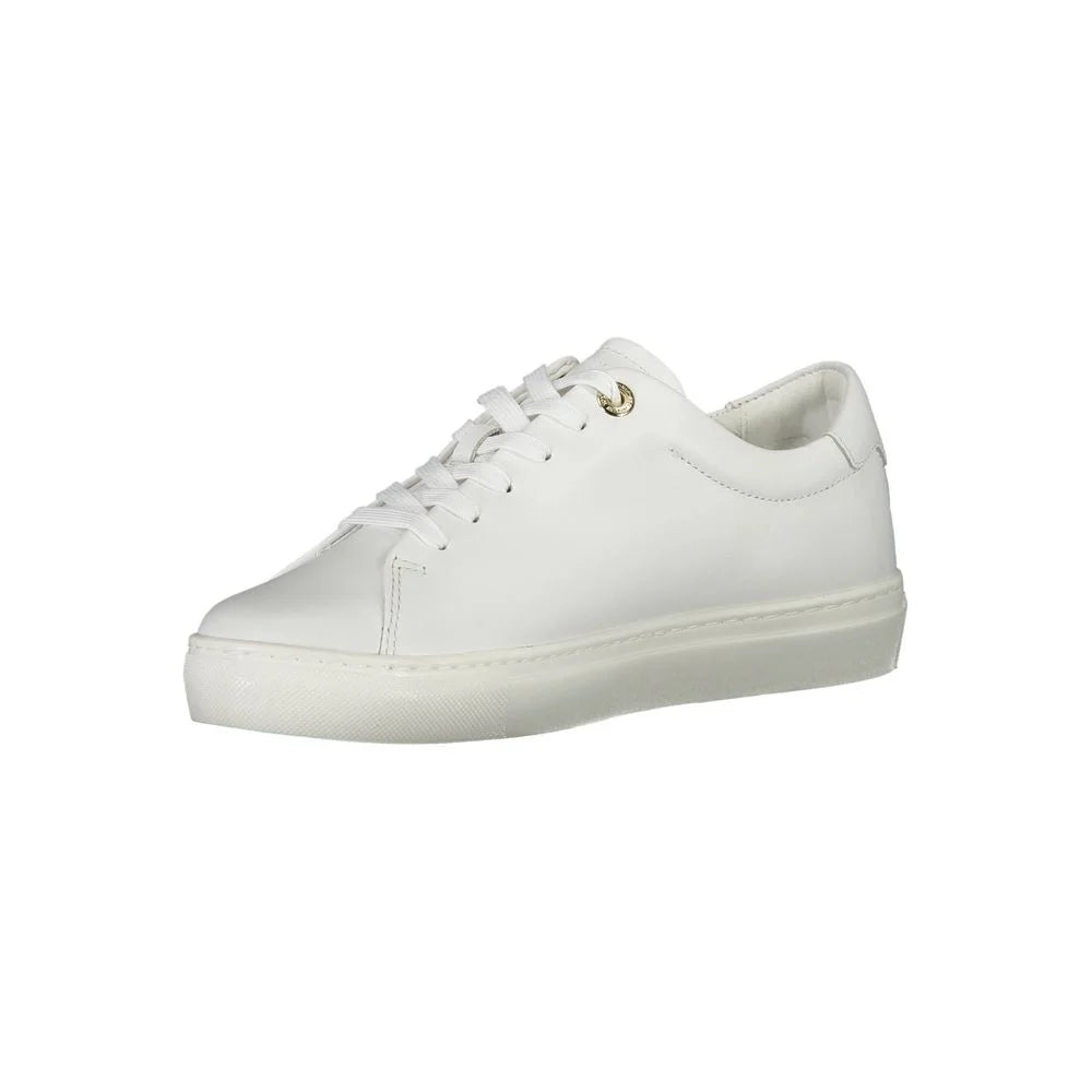 Tommy Hilfiger White Leather Women Sneaker - Sneakers