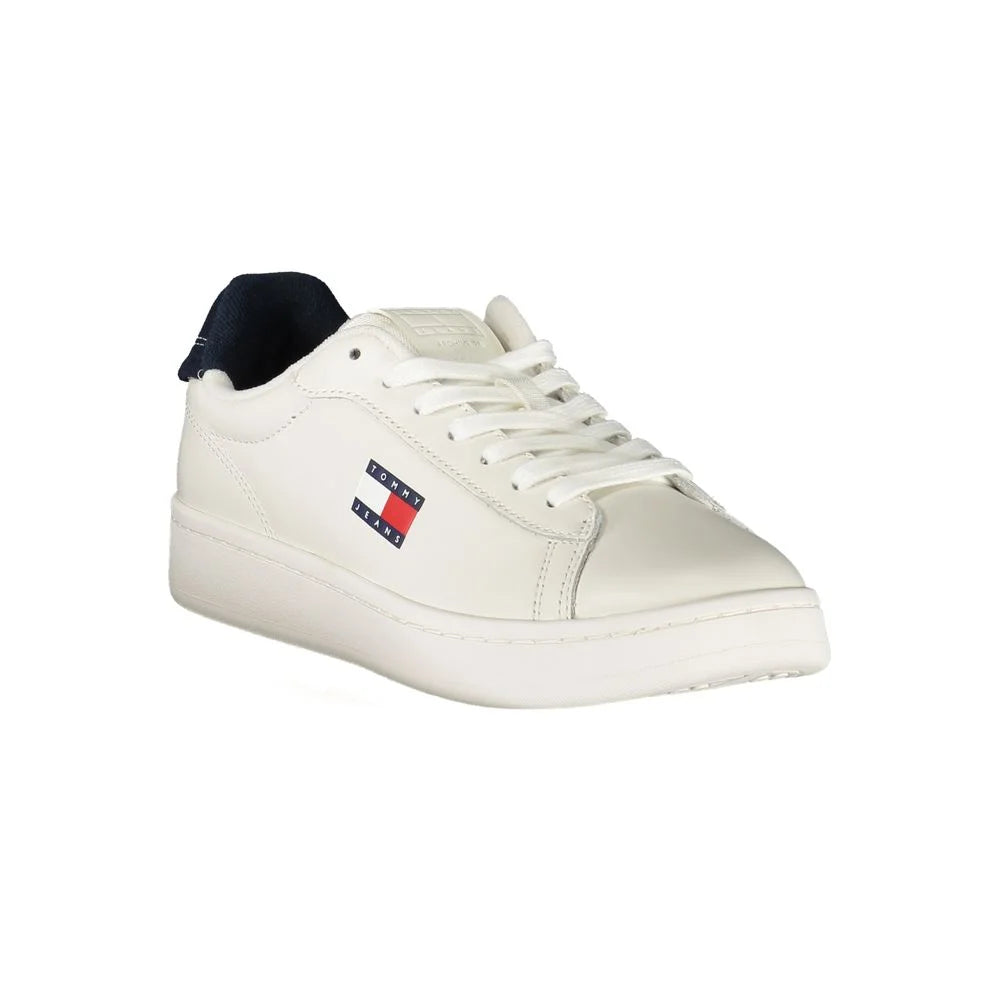 Tommy Hilfiger White Leather Women Sneaker - Sneakers