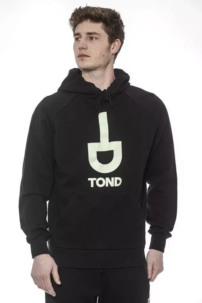 Tond Black Cotton Men Sweater with Hood - Hoodies