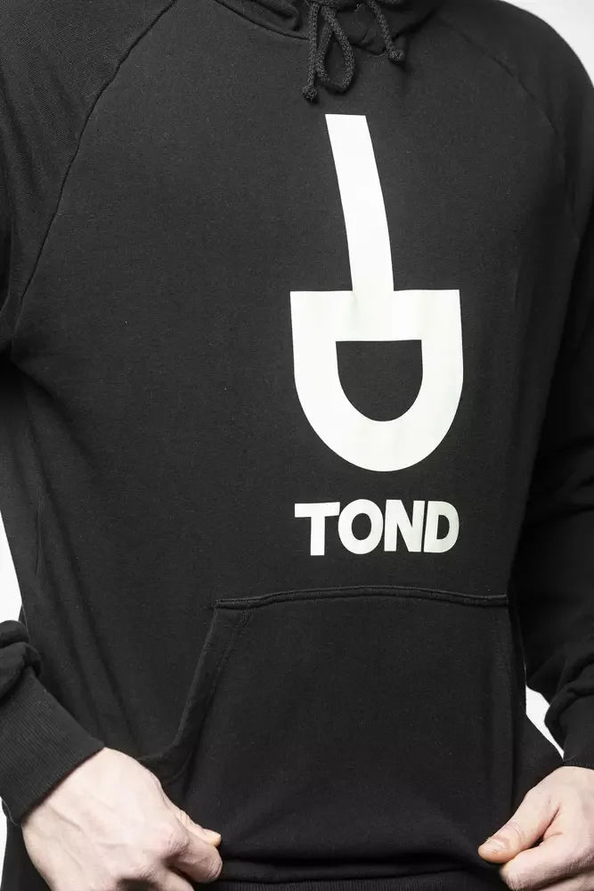 Tond Black Cotton Men Sweater with Hood - Hoodies