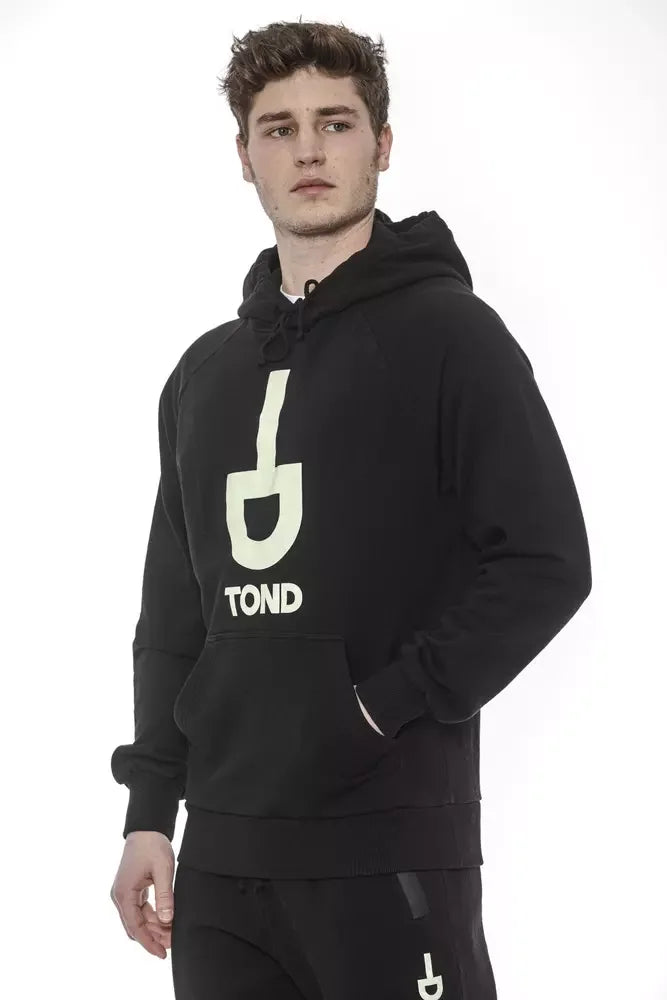 Tond Black Cotton Men Sweater with Hood - Hoodies
