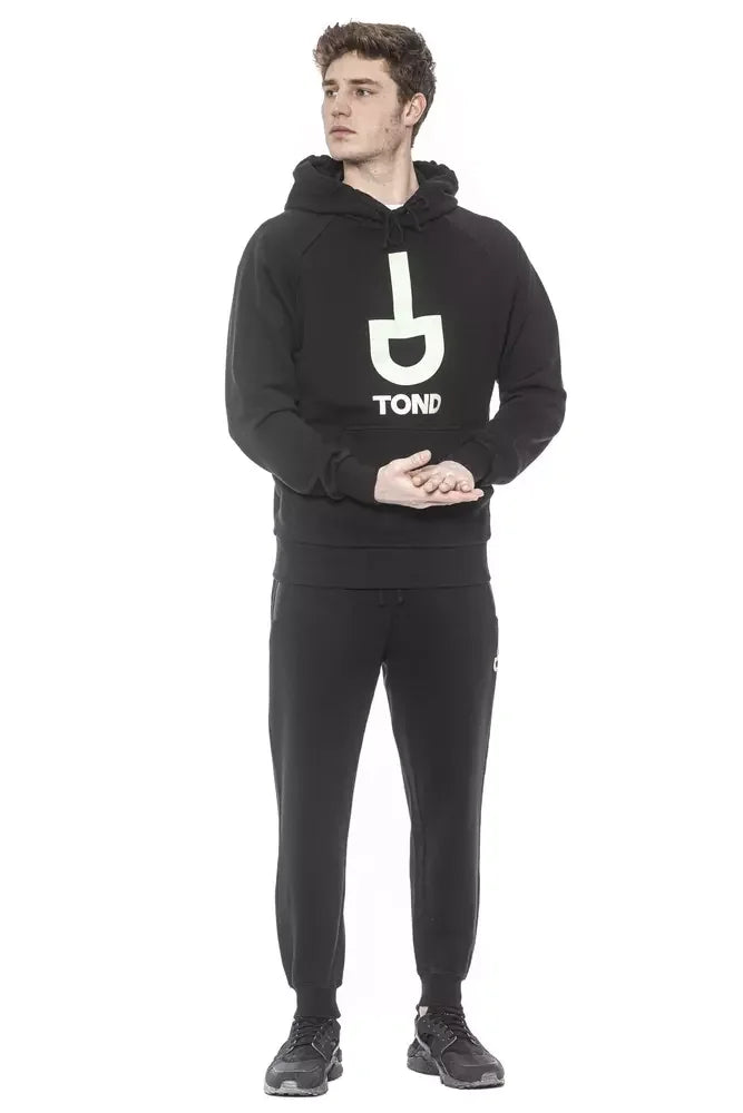 Tond Black Cotton Men Sweater with Hood - Hoodies