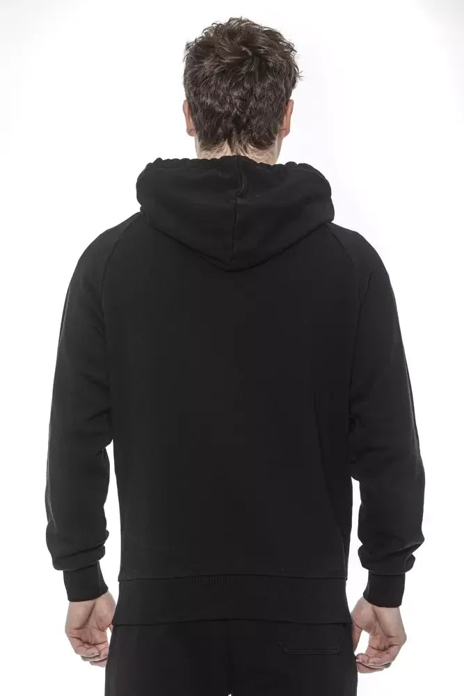 Tond Black Cotton Men Sweater with Hood - Hoodies