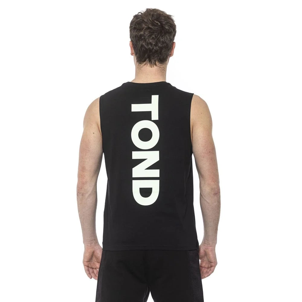 Tond Black Cotton Men Tank Top - M - Tank Tops