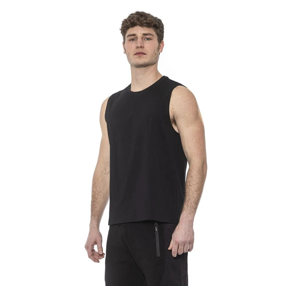 Tond Black Cotton Men Tank Top - M - Tank Tops