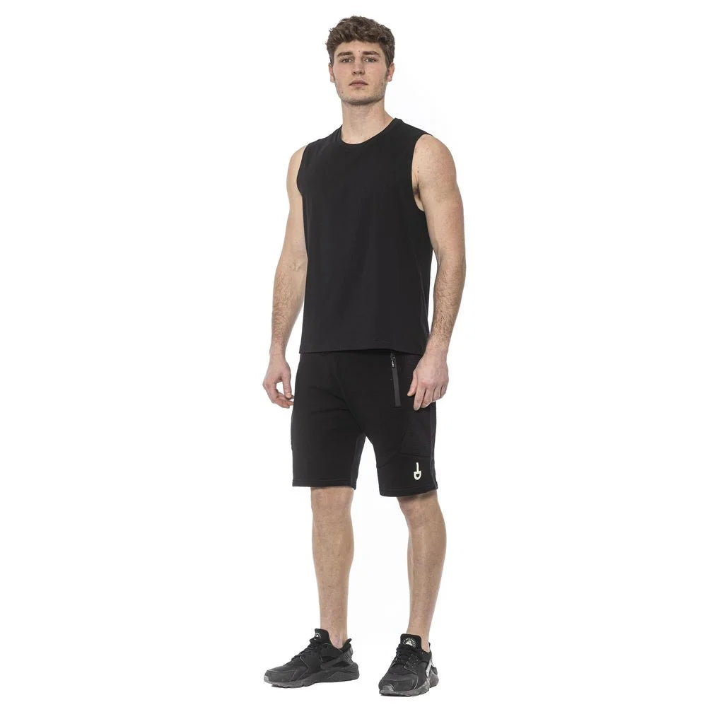 Tond Black Cotton Men Tank Top - M - Tank Tops