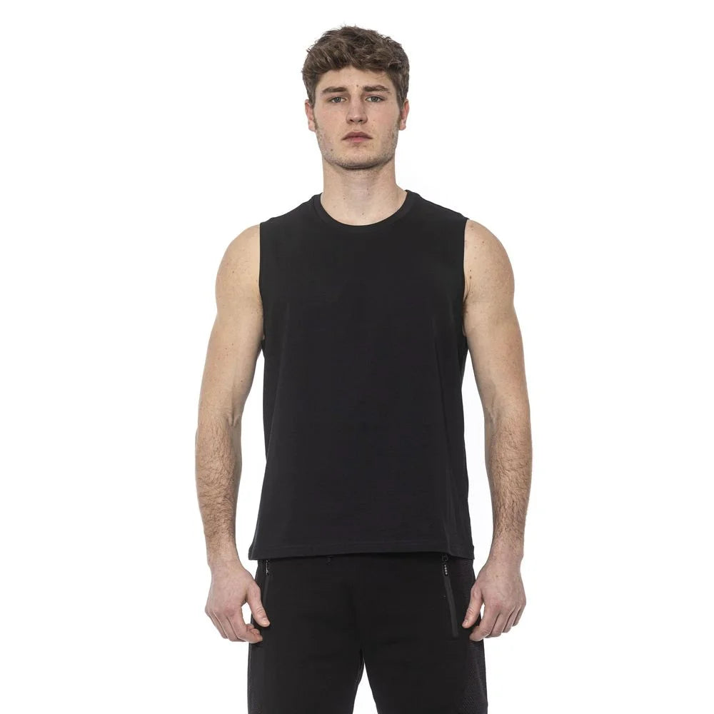 Tond Black Cotton Men Tank Top - M - Tank Tops