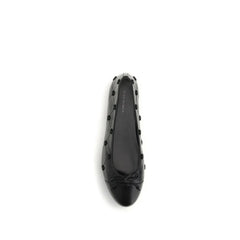 Tory Burch Black Calf Leather Bos Taurus Ballet Flats