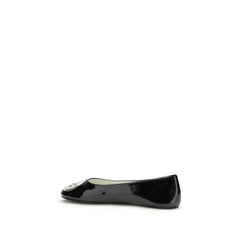 Tory Burch Black Calf Leather Bos Taurus Ballet Flats - Flats