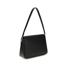 Tory Burch Black Calf Leather Bos Taurus Shoulder Bag