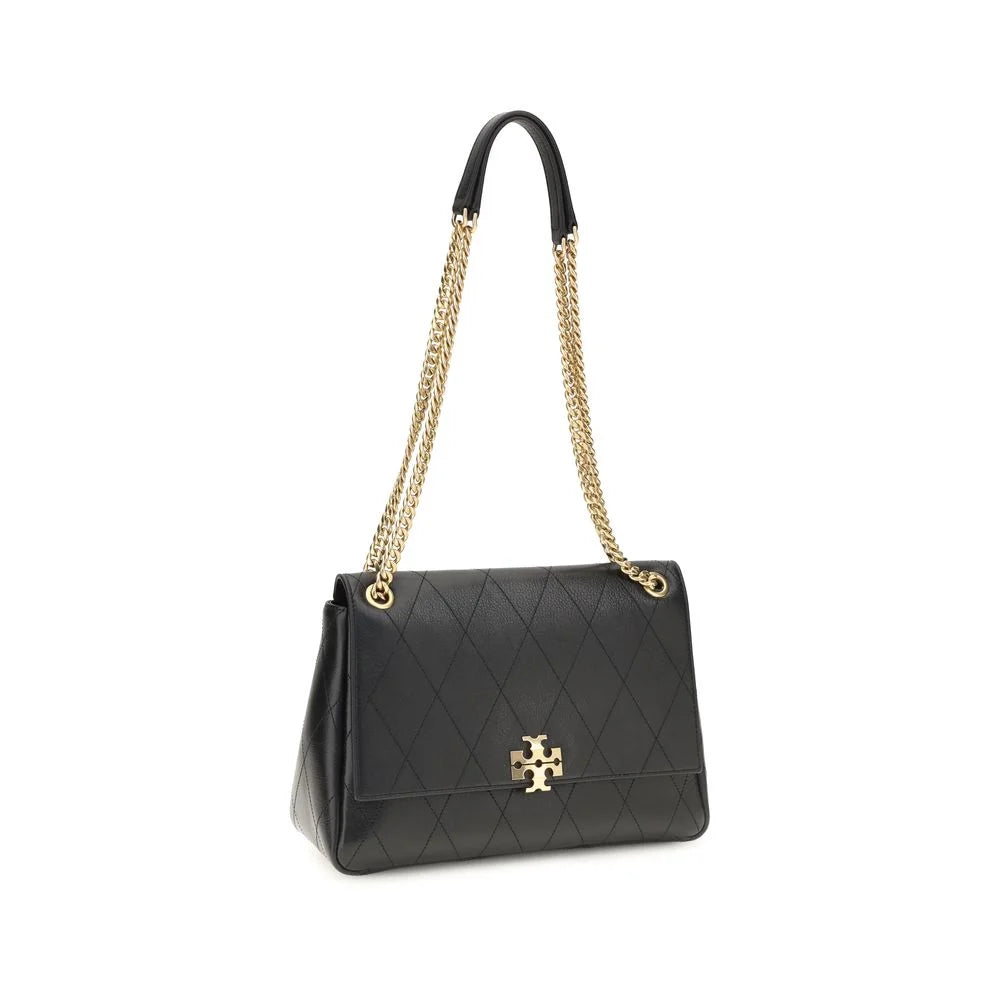 Tory Burch Black Calf Leather Bos Taurus Shoulder Bag
