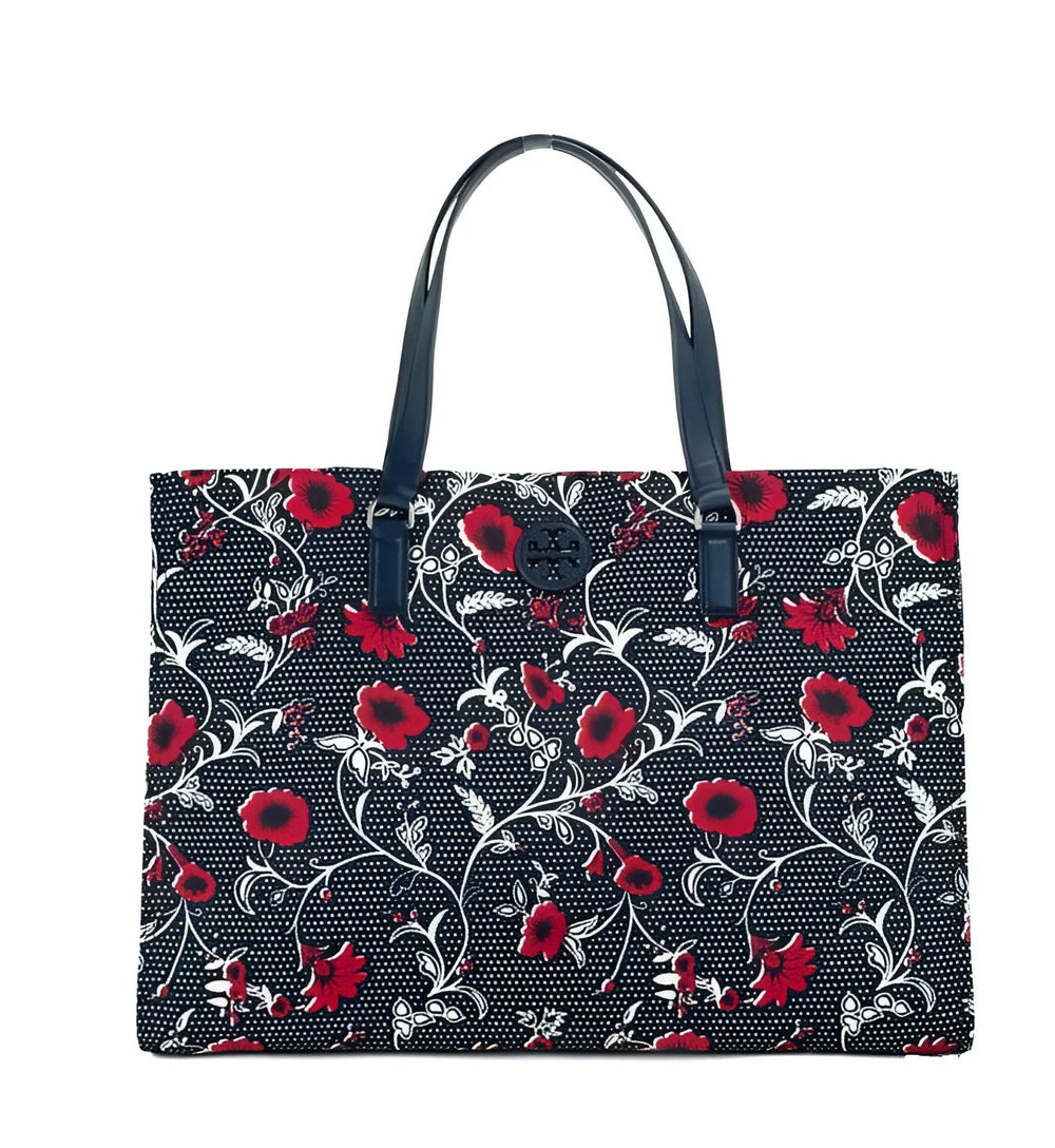 Tory Burch Medium Nylon Retro Batik Print Shoulder Tote Handbag - Shopper Bags