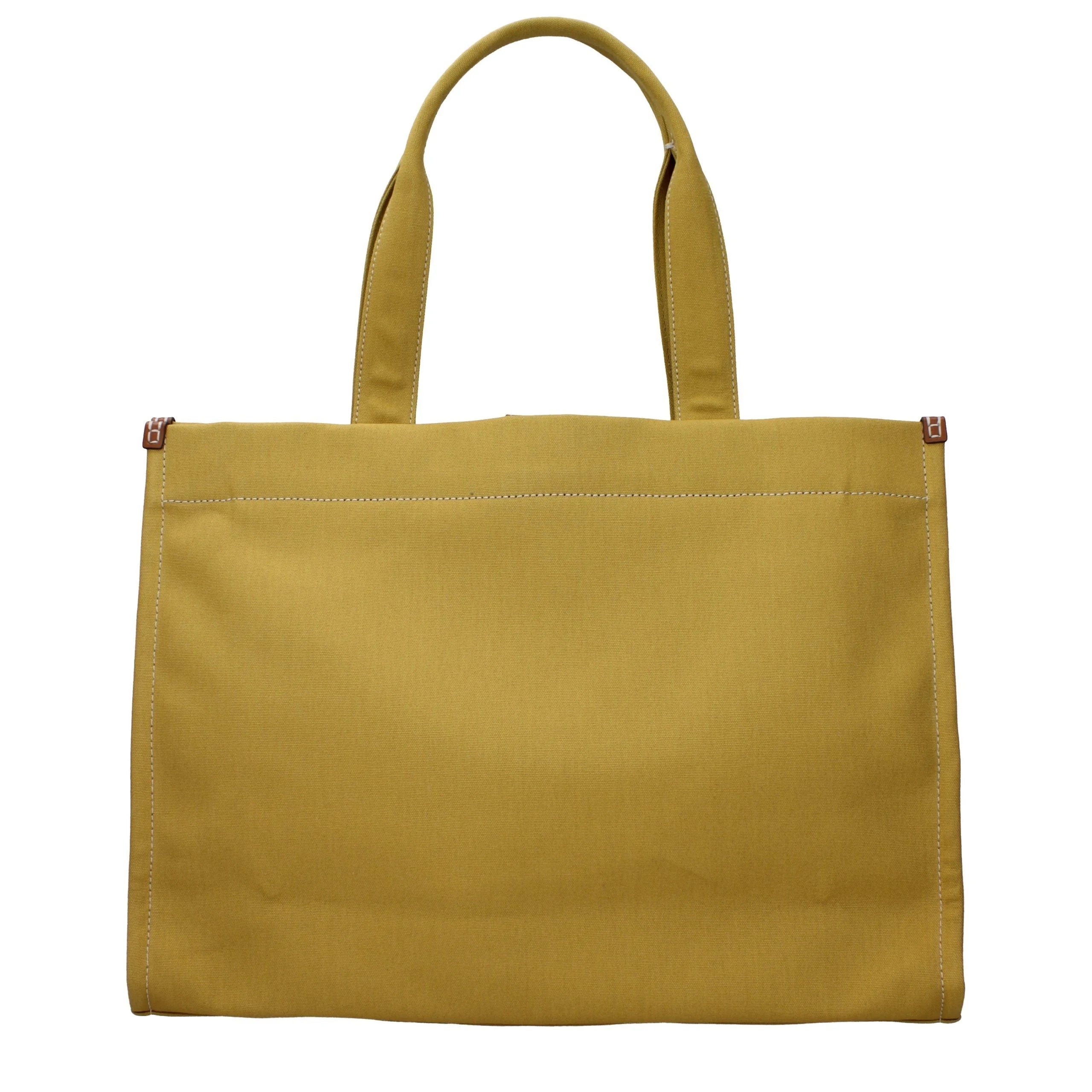 Torba na ramie Tory Burch w żółtym kolorze z tkaniny