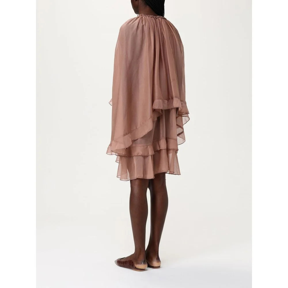 Tpn Beige Silk Casual Dress - L