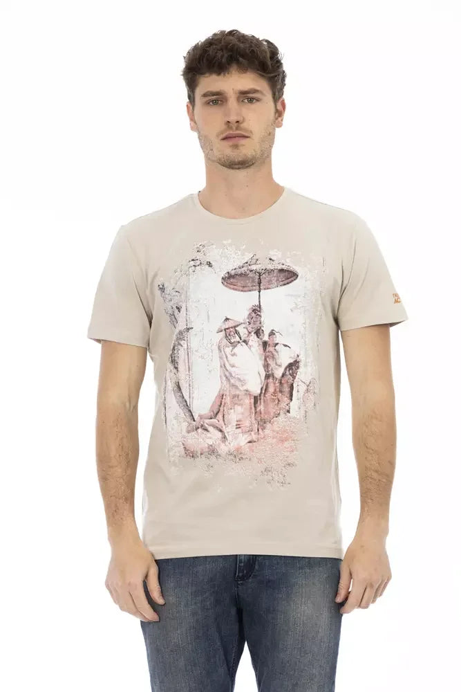 Trussardi Action Beige Cotton Men T-Shirt - T-Shirts