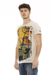 Trussardi Action Beige Cotton Men T-Shirt - T-Shirts