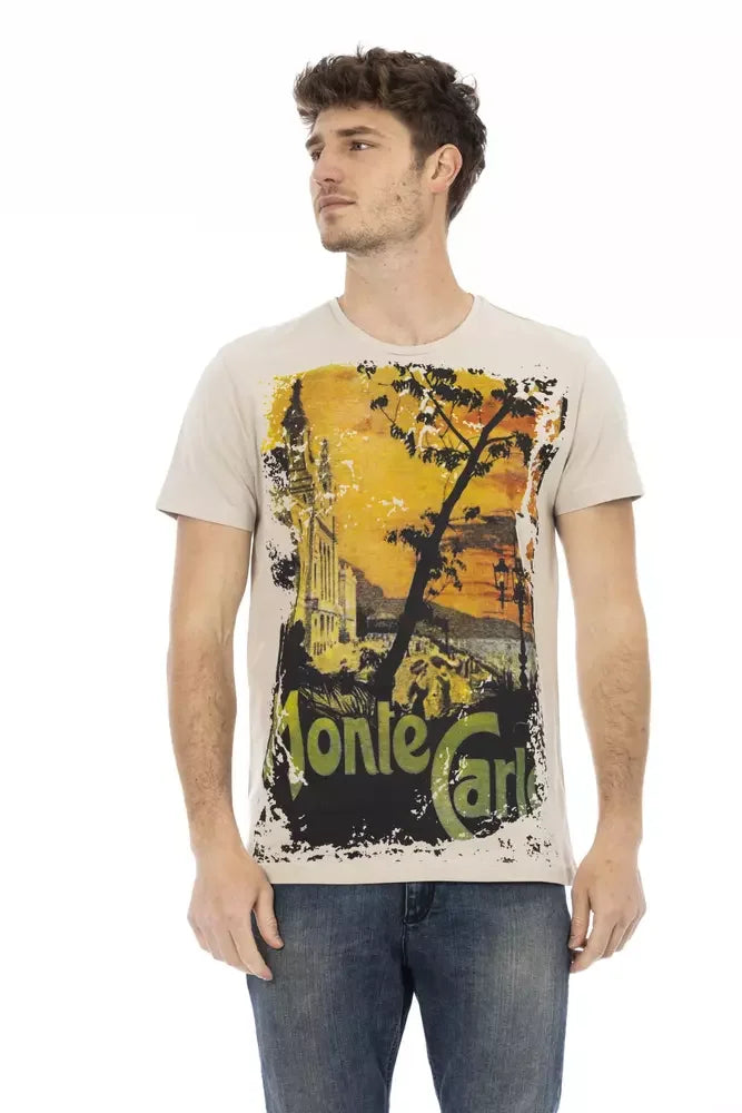 Trussardi Action Beige Cotton Men T-Shirt - T-Shirts