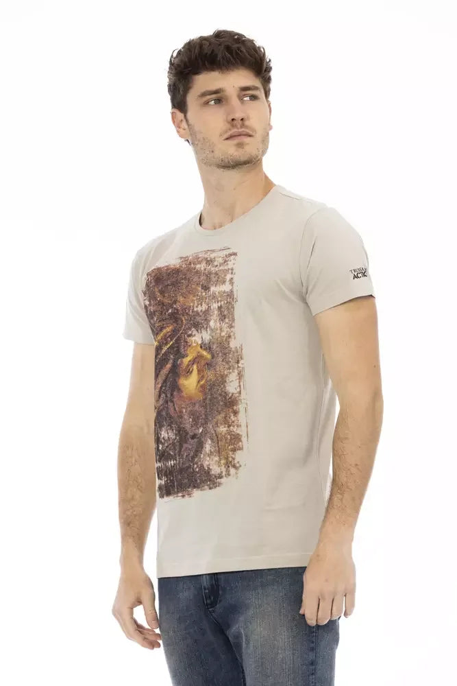 Trussardi Action Beige Cotton Men T-Shirt - T-Shirts