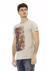 Trussardi Action Beige Cotton Men T-Shirt - T-Shirts