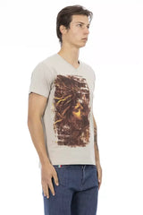 Trussardi Action Beige Cotton Men T-Shirt - T-Shirts
