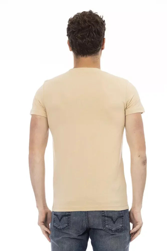 Trussardi Action Beige Cotton Men T-Shirt - T-Shirts