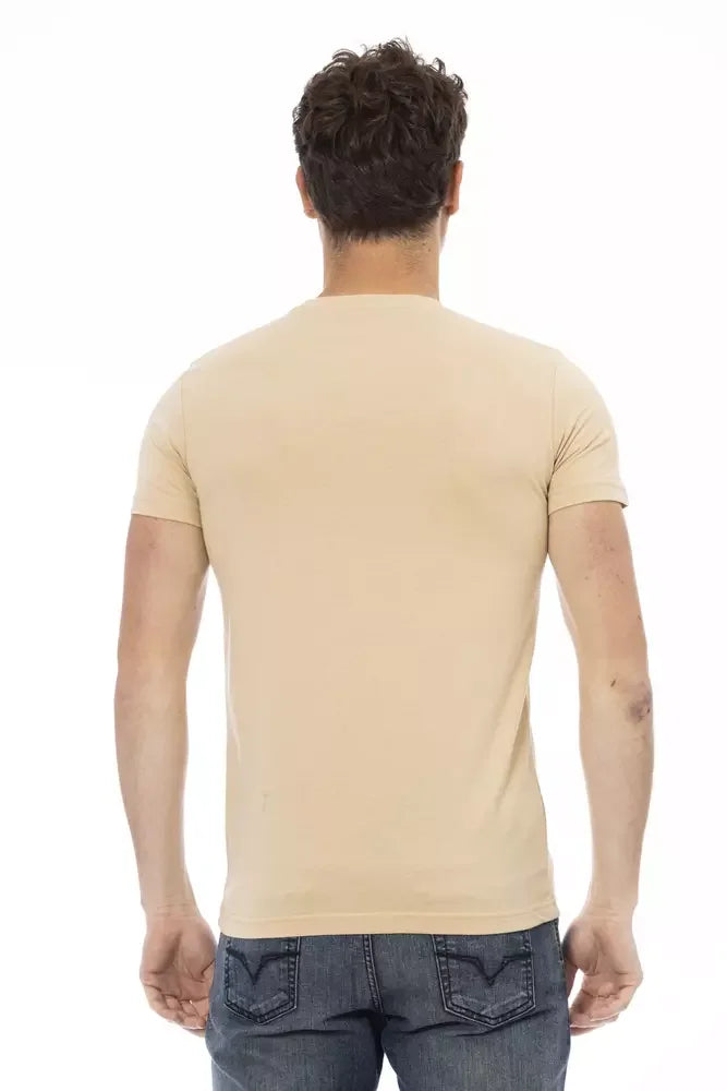 Trussardi Action Beige Cotton Men T-Shirt - T-Shirts
