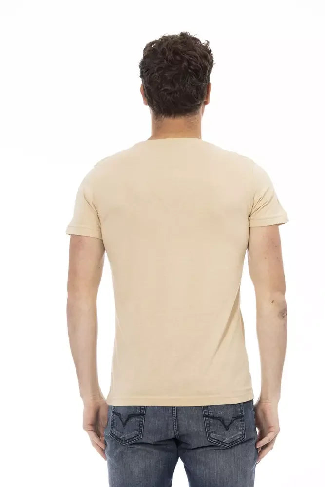 Trussardi Action Beige Cotton Men T-Shirt - T-Shirts