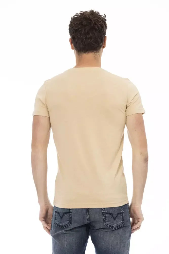 Trussardi Action Beige Cotton Men T-Shirt - T-Shirts